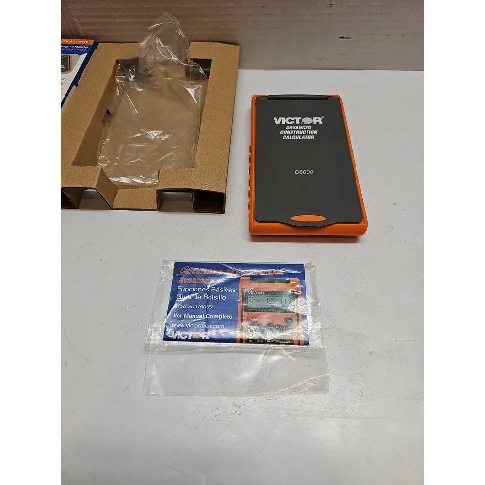 Victor C6000 Advanced Construction Calculator with Protective Case, Orange